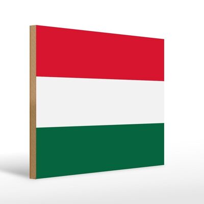 Letrero de madera Bandera de Hungría 40x30cm Bandera de Hungría Letrero decorativo de madera
