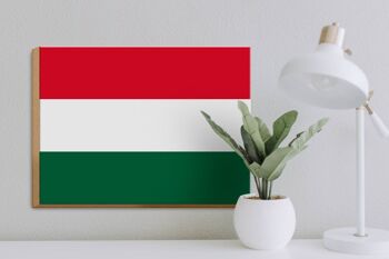 Panneau en bois drapeau de la Hongrie 40x30cm Drapeau de la Hongrie panneau décoratif en bois 3