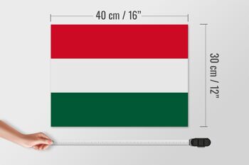 Panneau en bois drapeau de la Hongrie 40x30cm Drapeau de la Hongrie panneau décoratif en bois 4