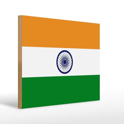 Holzschild Flagge Indiens 40x30cm Flag of India Schild