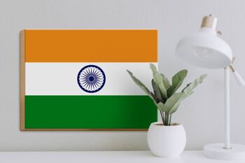 Panneau en bois drapeau de l'Inde 40x30cm Panneau drapeau de l'Inde 3