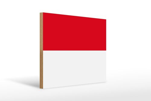 Holzschild Flagge Indonesiens 40x30cm Flag of Indonesia Schild