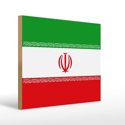 Cartello in legno bandiera Iran 40x30cm Insegna decorativa con bandiera dell'Iran