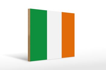 Panneau en bois drapeau de l'Irlande 40x30cm Drapeau de l'Irlande panneau décoratif en bois 1