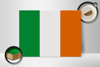 Panneau en bois drapeau de l'Irlande 40x30cm Drapeau de l'Irlande panneau décoratif en bois 2