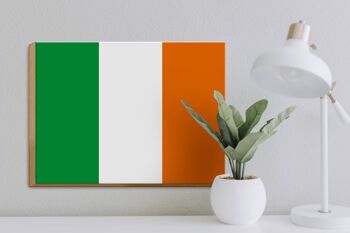 Panneau en bois drapeau de l'Irlande 40x30cm Drapeau de l'Irlande panneau décoratif en bois 3