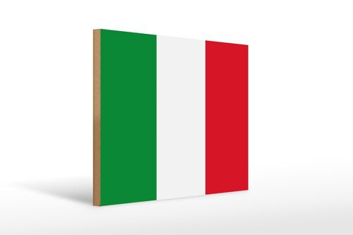 Holzschild Flagge Italiens 40x30cm Flag of Italy Holz Deko Schild