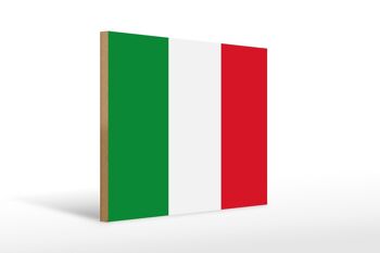 Panneau en bois drapeau de l'Italie 40x30cm Drapeau de l'Italie panneau décoratif en bois 1