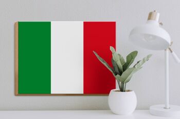 Panneau en bois drapeau de l'Italie 40x30cm Drapeau de l'Italie panneau décoratif en bois 3