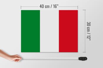 Panneau en bois drapeau de l'Italie 40x30cm Drapeau de l'Italie panneau décoratif en bois 4