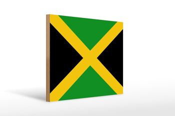 Panneau en bois drapeau de la Jamaïque 40x30cm drapeau de la Jamaïque panneau décoratif en bois 1