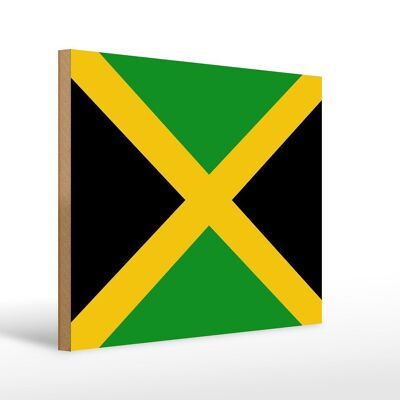 Holzschild Flagge Jamaikas 40x30cm flag of Jamaica Holz Deko Schild