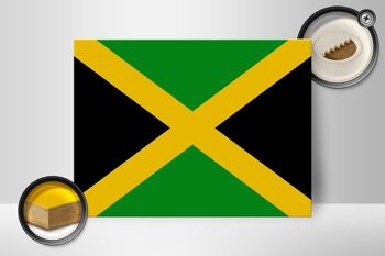 Panneau en bois drapeau de la Jamaïque 40x30cm drapeau de la Jamaïque panneau décoratif en bois 2