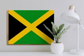 Panneau en bois drapeau de la Jamaïque 40x30cm drapeau de la Jamaïque panneau décoratif en bois 3