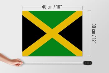 Panneau en bois drapeau de la Jamaïque 40x30cm drapeau de la Jamaïque panneau décoratif en bois 4