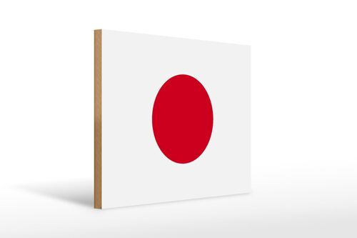 Holzschild Flagge Japans 40x30cm Flag of Japan Deko Schild