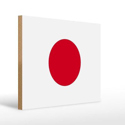 Panneau en bois drapeau du Japon 40x30cm Panneau décoratif drapeau du Japon
