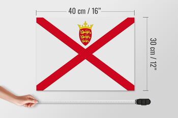 Panneau en bois drapeau de Jersey 40x30cm Panneau drapeau de Jersey 4