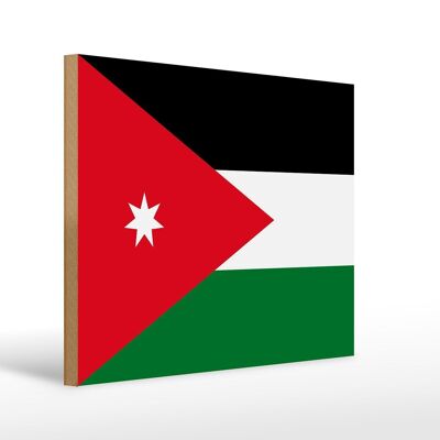 Holzschild Flagge Jordaniens 40x30cm Flag of Jordan Deko Schild