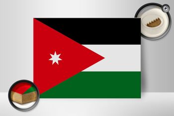 Panneau en bois drapeau de Jordanie 40x30cm Panneau décoratif drapeau de Jordanie 2