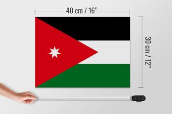 Panneau en bois drapeau de Jordanie 40x30cm Panneau décoratif drapeau de Jordanie 4