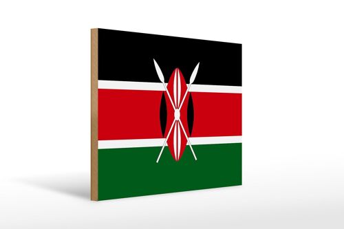 Holzschild Flagge Kenias 40x30cm Flag of Kenya Holz Deko Schild