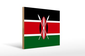 Panneau en bois drapeau du Kenya 40x30cm Drapeau du Kenya panneau décoratif en bois 1