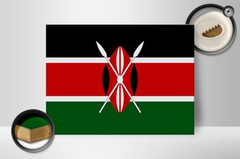 Panneau en bois drapeau du Kenya 40x30cm Drapeau du Kenya panneau décoratif en bois 2