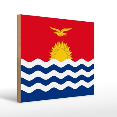 Cartello in legno bandiera di Kiribati 40x30 cm Cartello decorativo Bandiera di Kiribati