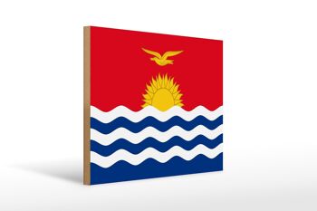 Panneau en bois drapeau de Kiribati 40x30cm Drapeau de Kiribati panneau décoratif 1