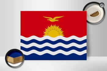 Panneau en bois drapeau de Kiribati 40x30cm Drapeau de Kiribati panneau décoratif 2