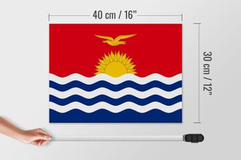 Panneau en bois drapeau de Kiribati 40x30cm Drapeau de Kiribati panneau décoratif 4