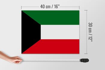 Panneau en bois drapeau du Koweït 40x30cm Panneau drapeau du Koweït 4
