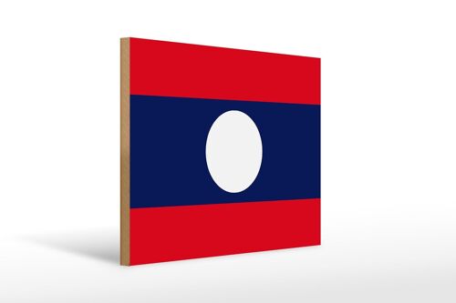 Holzschild Flagge Laos 40x30cm Flag of Laos Deko Schild