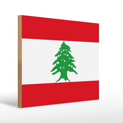Letrero de madera bandera Líbano 40x30cm Bandera de Líbano letrero decorativo de madera
