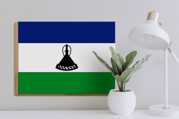 Panneau en bois drapeau du Lesotho 40x30cm Drapeau du Lesotho panneau décoratif en bois 3