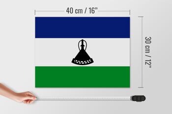 Panneau en bois drapeau du Lesotho 40x30cm Drapeau du Lesotho panneau décoratif en bois 4