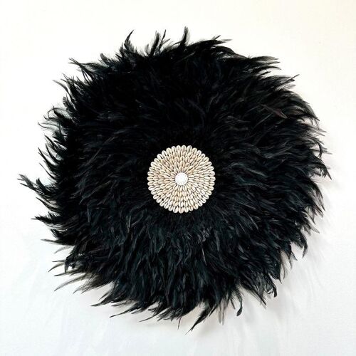 Shella - Jujuhat Plumes noires et Coquillages 60cm