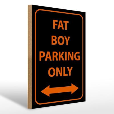 Letrero de madera aviso 30x40cm fat boy parking only letrero decorativo de madera