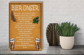 Panneau en bois disant 30x40cm bière notre signe décoratif pour toujours 3