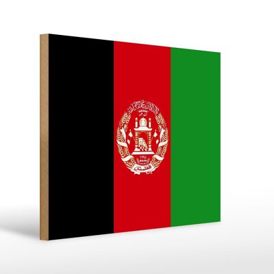 Letrero de madera Bandera de Afganistán 40x30cm Letrero Bandera de Afganistán