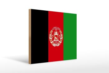 Panneau en bois drapeau de l'Afghanistan 40x30cm Panneau drapeau de l'Afghanistan 1