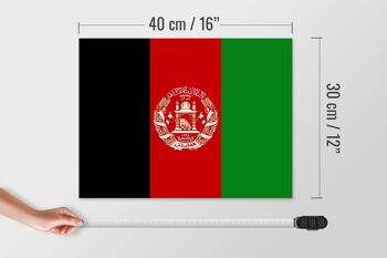 Panneau en bois drapeau de l'Afghanistan 40x30cm Panneau drapeau de l'Afghanistan 4