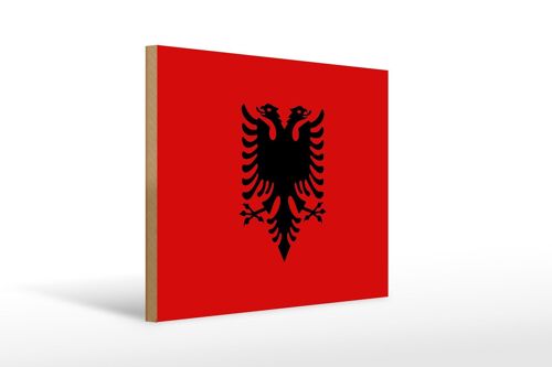 Holzschild Flagge Albaniens 40x30cm Flag of Albania Deko Schild