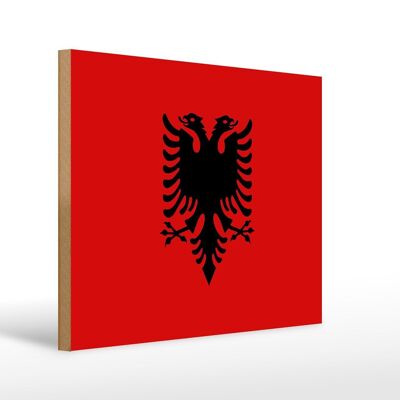 Cartello in legno bandiera dell'Albania 40x30 cm Cartello decorativo bandiera dell'Albania