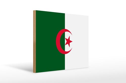 Holzschild Flagge Algeriens 40x30cm Flag of Algeria Deko Schild