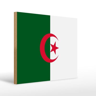 Panneau en bois drapeau de l'Algérie 40x30cm Panneau décoratif drapeau de l'Algérie