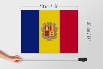 Panneau en bois drapeau d'Andorre 40x30cm Drapeau d'Andorre panneau décoratif en bois 4