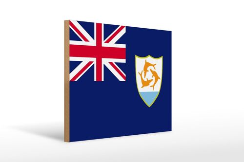 Holzschild Flagge Anguillas 40x30cm Flag of Anguilla Deko Schild