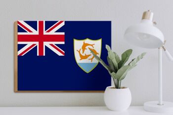Panneau en bois drapeau d'Anguilla 40x30cm Drapeau d'Anguilla panneau décoratif 3